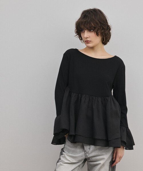 Diagram(ダイアグラム)の「フレアカットトップ(Tシャツ/カットソー・レディース・ホワイト/グレー/ブラック・36)」の1枚目の写真