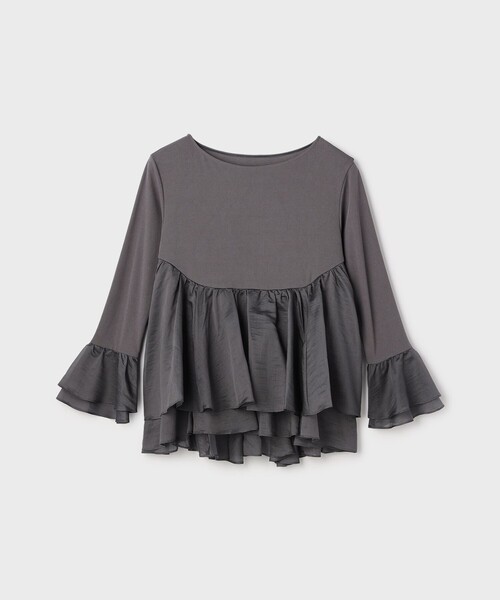 Diagram(ダイアグラム)の「フレアカットトップ(Tシャツ/カットソー・レディース・ホワイト/グレー/ブラック・36)」の4枚目の写真