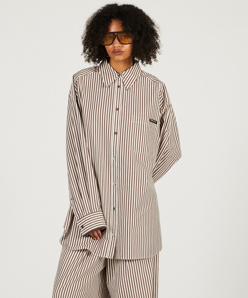 PRANK PROJECT(プランクプロジェクト)の「オーバーシャツ / Overshirt(シャツ/ブラウス・レディース・ダークブラック/ブラック/ブラウン・FREE)」の1枚目の写真