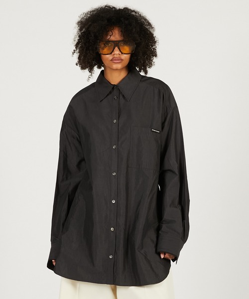 PRANK PROJECT(プランクプロジェクト)の「オーバーシャツ / Overshirt(シャツ/ブラウス・レディース・ダークブラック/ブラック/ブラウン・FREE)」の3枚目の写真