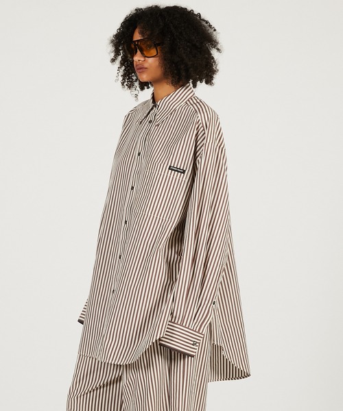 PRANK PROJECT(プランクプロジェクト)の「オーバーシャツ / Overshirt(シャツ/ブラウス・レディース・ダークブラック/ブラック/ブラウン・FREE)」の4枚目の写真