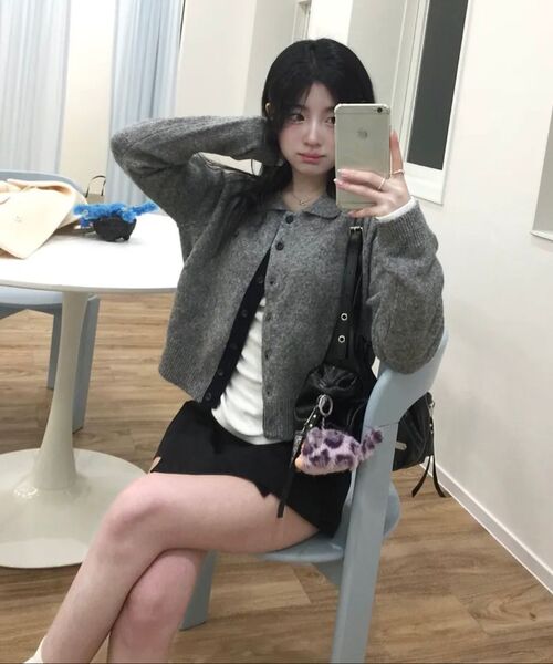 NEUFETBLEU(ヌフエブル)の「NEB metal shine two tone cardigan (gray)(カーディガン/ボレロ・レディース・その他・FREE)」の7枚目の写真