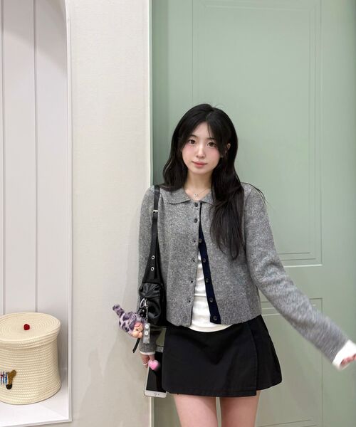 NEUFETBLEU(ヌフエブル)の「NEB metal shine two tone cardigan (gray)(カーディガン/ボレロ・レディース・その他・FREE)」の4枚目の写真