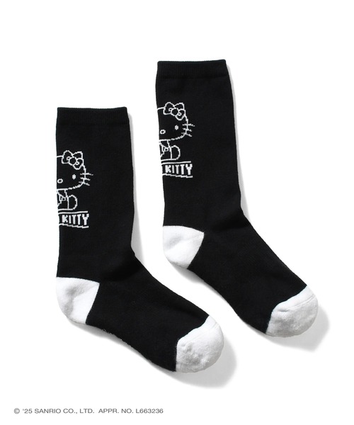 sanrio（サンリオ）の「サンリオキャラクターズ × ホームゲーム [HOMEGAME] - ハローキティー ソックス 靴下 [HELLO KITTY HOMEGAME SOCKS HG251703]（ソックス/靴下・レディース・ブラック・23-25cm）」の2枚目の写真