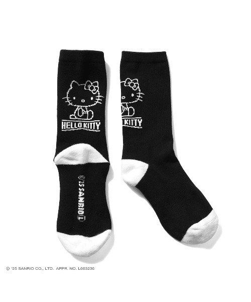 sanrio（サンリオ）の「サンリオキャラクターズ × ホームゲーム [HOMEGAME] - ハローキティー ソックス 靴下 [HELLO KITTY HOMEGAME SOCKS HG251703]（ソックス/靴下・レディース・ブラック・23-25cm）」の4枚目の写真