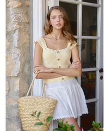 LANGNLU（ラングアンドルー）の「SERRE Sleeveless Knit(Sere)_LIGHT YELLOW（ニット/セーター）」