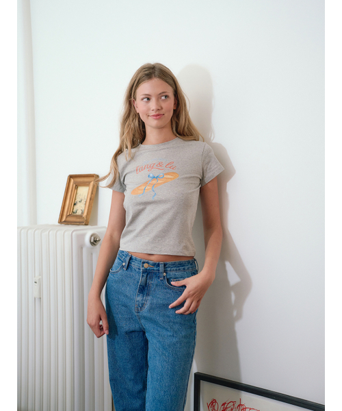 LANGNLU(ラングアンドルー)の「バゲットTシャツ(バゲット)_グレー(Tシャツ/カットソー・レディース・グレー・FREE)」の5枚目の写真