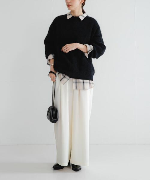 URBAN RESEARCH（アーバンリサーチ）の「ストレッチタックギャザーワイドパンツ（その他パンツ・レディース・ブルー/チャコールグレー/オフホワイト・36/38）」の13枚目の写真