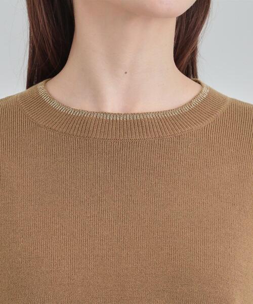 SHOO・LA・RUE（シューラルー）の「【洗濯機可/セットアップ可/毛玉になりにくい】クルーネックニット（ニット/セーター・レディース・ライトパープル/グリーン系/ダークブラウン/ブラック/イエロー系その他/ライトベージュ・01/02/03/04）」の13枚目の写真