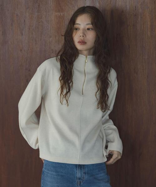 URBAN RESEARCH Sonny Label（アーバンリサーチサニーレーベル）の「ジャージーボトルネックプルオーバー（Tシャツ/カットソー・レディース・グレー/チャコールグレー/アイボリー・FREE）」の4枚目の写真