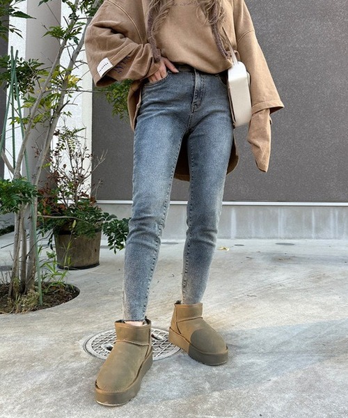 merrylatte(メリーラテ)の「ストレッチストレートケミカルデザインデニムpt【Primaras】(デニムパンツ・レディース・ブルー・L/M/S)」の1枚目の写真