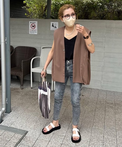 merrylatte(メリーラテ)の「ストレッチストレートケミカルデザインデニムpt【Primaras】(デニムパンツ・レディース・ブルー・L/M/S)」の6枚目の写真