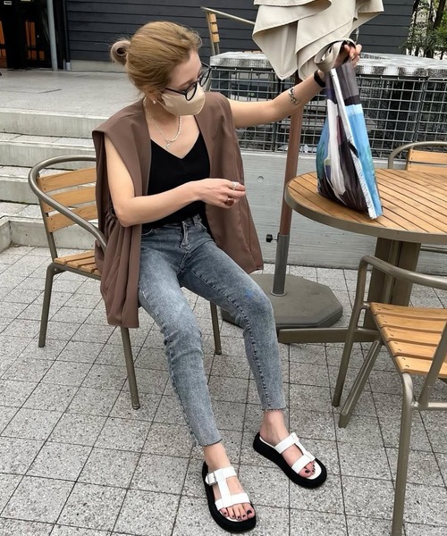 merrylatte(メリーラテ)の「ストレッチストレートケミカルデザインデニムpt【Primaras】(デニムパンツ・レディース・ブルー・L/M/S)」の10枚目の写真
