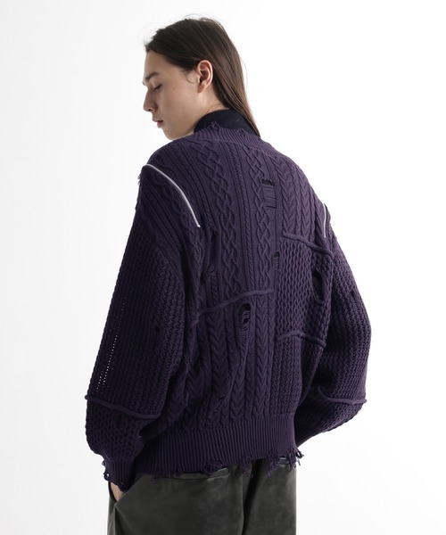 HARE（ハレ）の「BIGダメージVネックニット(HARE)（ニット/セーター・メンズ・レッド/ブラック/パープル・FREE）」の16枚目の写真