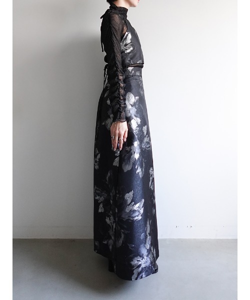 sahara（サハラ）の「Flower Jacquard Flare Skirt（スカート・レディース・ブラック/アイボリー/ブラウン・S/M）」の11枚目の写真