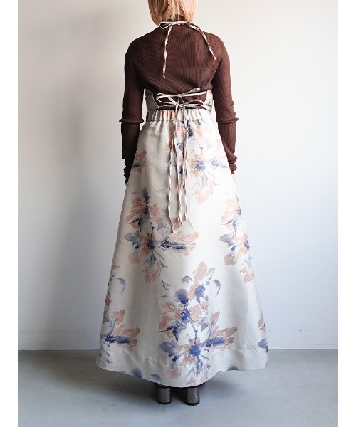 sahara（サハラ）の「Flower Jacquard Flare Skirt（スカート・レディース・ブラック/アイボリー/ブラウン・S/M）」の20枚目の写真