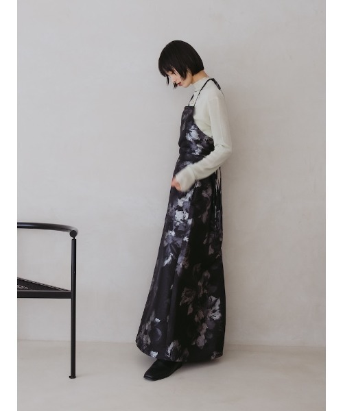 sahara（サハラ）の「Flower Jacquard Flare Skirt（スカート・レディース・ブラック/アイボリー/ブラウン・S/M）」の6枚目の写真