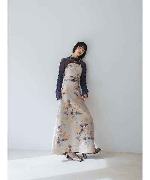 sahara（サハラ）の「Flower Jacquard Flare Skirt（スカート・レディース・ブラック/アイボリー/ブラウン・S/M）」の15枚目の写真