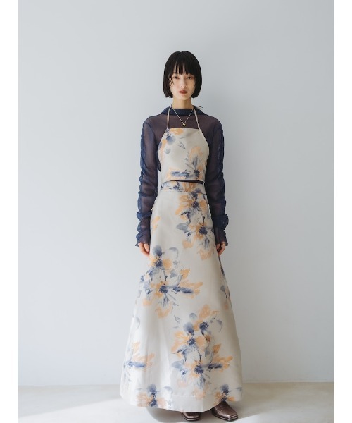 sahara（サハラ）の「Flower Jacquard Flare Skirt（スカート・レディース・ブラック/アイボリー/ブラウン・S/M）」の16枚目の写真
