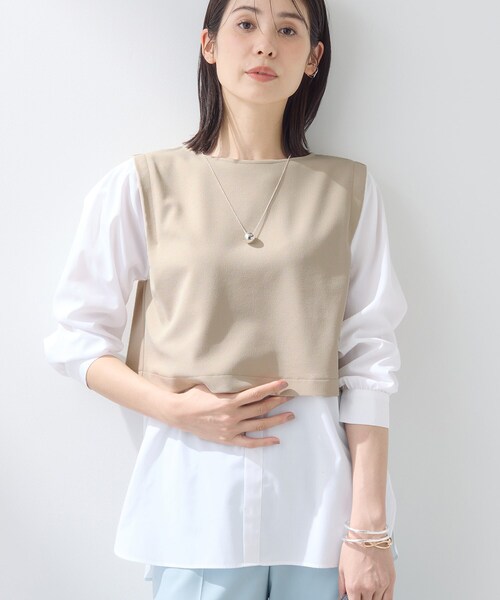INDIVI(インディヴィ)の「【洗える/UVケア】レイヤード風デザイントップス(Tシャツ/カットソー・レディース・ベージュ/ブラック/ネイビー系5・38/15 /13/05/40/19/36)」の10枚目の写真