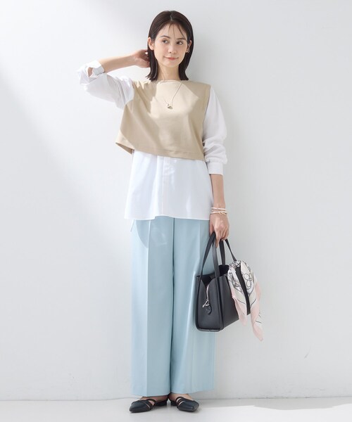 INDIVI(インディヴィ)の「【洗える/UVケア】レイヤード風デザイントップス(Tシャツ/カットソー・レディース・ベージュ/ブラック/ネイビー系5・38/15 /13/05/40/19/36)」の11枚目の写真