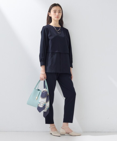 INDIVI(インディヴィ)の「【洗える/UVケア】レイヤード風デザイントップス(Tシャツ/カットソー・レディース・ベージュ/ブラック/ネイビー系5・38/15 /13/05/40/19/36)」の15枚目の写真