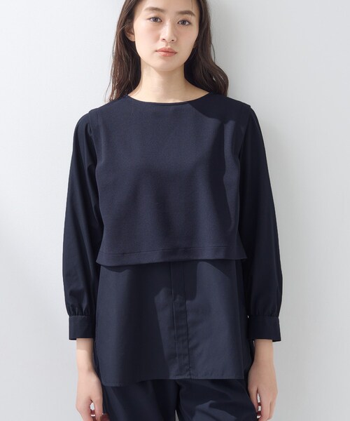 INDIVI(インディヴィ)の「【洗える/UVケア】レイヤード風デザイントップス(Tシャツ/カットソー・レディース・ベージュ/ブラック/ネイビー系5・38/15 /13/05/40/19/36)」の17枚目の写真