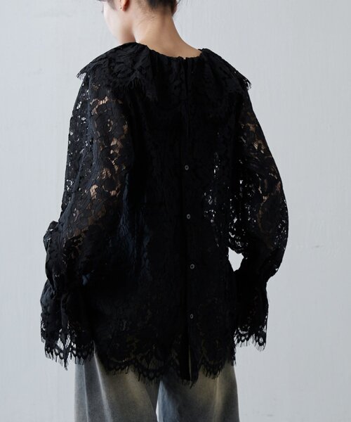 Lui's（ルイス）の「スカラップレースバックオープンシャツ（シャツ/ブラウス・レディース・ブラック/レッド・FREE）」の21枚目の写真