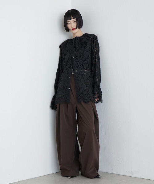 Lui's（ルイス）の「スカラップレースバックオープンシャツ（シャツ/ブラウス・レディース・ブラック/レッド・FREE）」の21枚目の写真