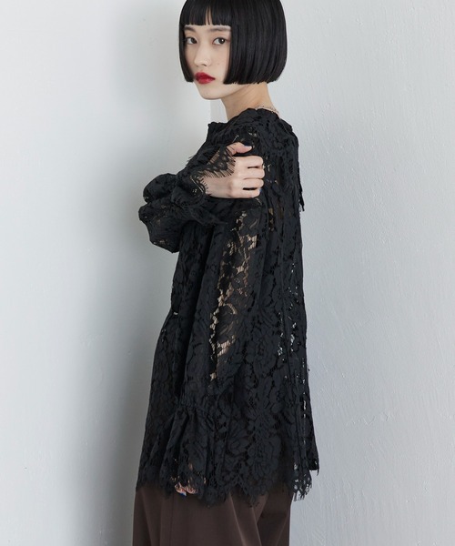 Lui's（ルイス）の「スカラップレースバックオープンシャツ（シャツ/ブラウス・レディース・ブラック/レッド・FREE）」の18枚目の写真