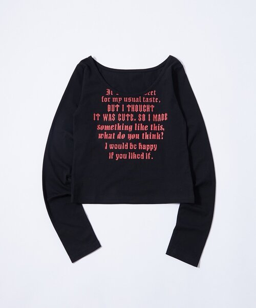 WHO'S WHO gallery（フーズフーギャラリー）の「【WEB限定】フレーズロゴトップス（Tシャツ/カットソー・レディース・ダークブラウン/ネイビー/マスタード/オフホワイト/グレー/ブラック/サックスブルー・FREE）」の9枚目の写真