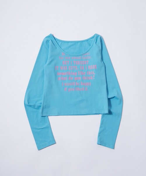 WHO'S WHO gallery（フーズフーギャラリー）の「【WEB限定】フレーズロゴトップス（Tシャツ/カットソー・レディース・ダークブラウン/ネイビー/マスタード/オフホワイト/グレー/ブラック/サックスブルー・FREE）」の15枚目の写真