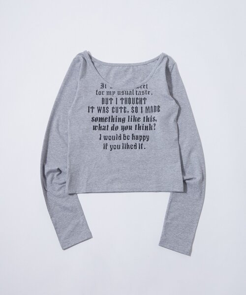 WHO'S WHO gallery（フーズフーギャラリー）の「【WEB限定】フレーズロゴトップス（Tシャツ/カットソー・レディース・ダークブラウン/ネイビー/マスタード/オフホワイト/グレー/ブラック/サックスブルー・FREE）」の17枚目の写真