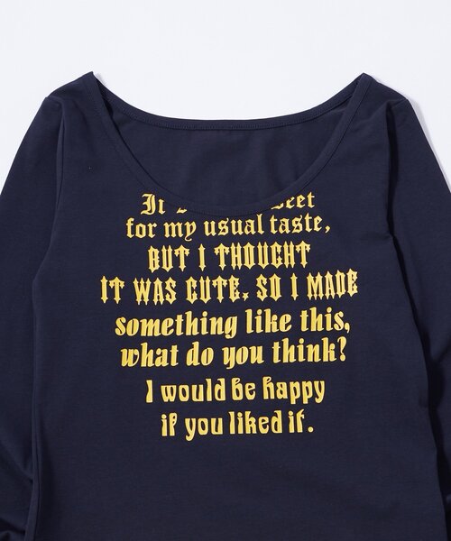 WHO'S WHO gallery（フーズフーギャラリー）の「【WEB限定】フレーズロゴトップス（Tシャツ/カットソー・レディース・ダークブラウン/ネイビー/マスタード/オフホワイト/グレー/ブラック/サックスブルー・FREE）」の20枚目の写真