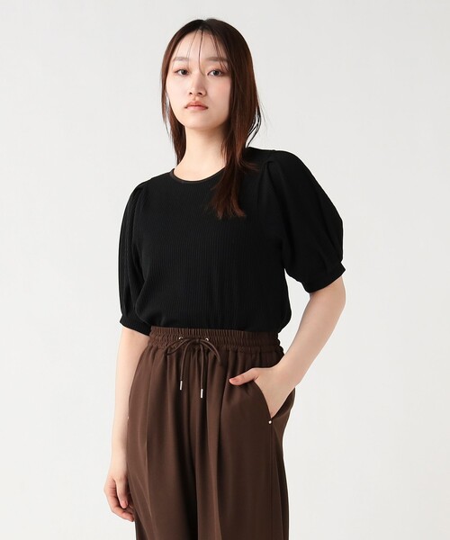 BEAMS HEART(ビームスハート)の「配色 ネジリ プルオーバー(Tシャツ/カットソー・レディース・オフホワイト/ブラック・FREE)」の2枚目の写真