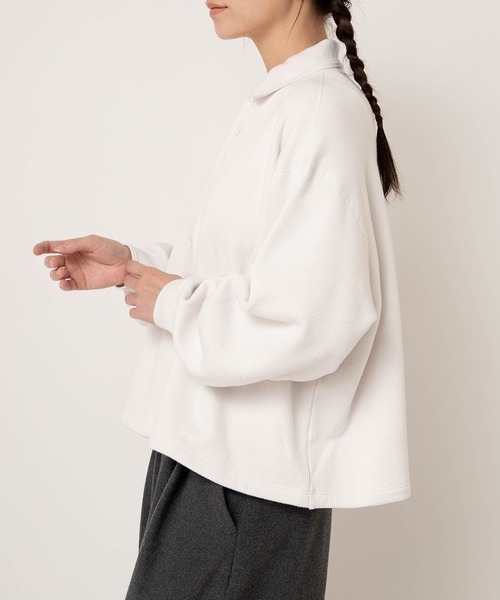 RNA-N（アールエヌエーエヌ）の「M2609 裏パイルポロプルオーバー（ポロシャツ・レディース・ピンク/ライトグレー/スミクロ・FREE）」の5枚目の写真