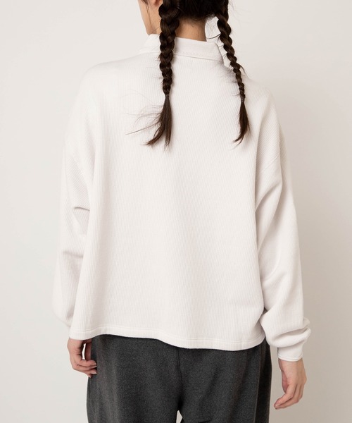 RNA-N（アールエヌエーエヌ）の「M2609 裏パイルポロプルオーバー（ポロシャツ・レディース・ピンク/ライトグレー/スミクロ・FREE）」の6枚目の写真