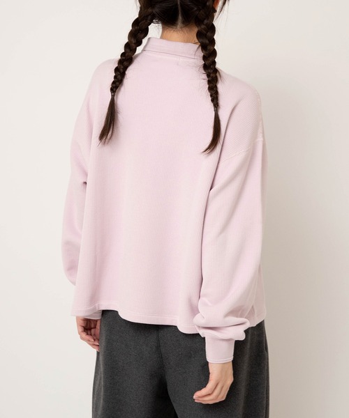 RNA-N（アールエヌエーエヌ）の「M2609 裏パイルポロプルオーバー（ポロシャツ・レディース・ピンク/ライトグレー/スミクロ・FREE）」の9枚目の写真