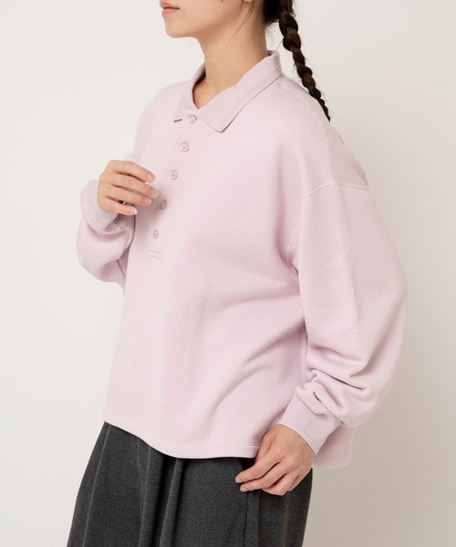 RNA-N（アールエヌエーエヌ）の「M2609 裏パイルポロプルオーバー（ポロシャツ・レディース・ピンク/ライトグレー/スミクロ・FREE）」の10枚目の写真