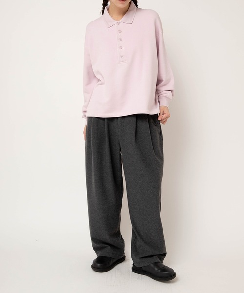 RNA-N（アールエヌエーエヌ）の「M2609 裏パイルポロプルオーバー（ポロシャツ・レディース・ピンク/ライトグレー/スミクロ・FREE）」の17枚目の写真