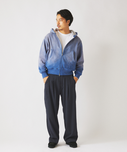 JOURNAL STANDARD relume（ジャーナルスタンダード　レリューム）の「ダブルフェイス ワッフル ジップパーカー（パーカー・メンズ・レッド系その他/コバルトブルー/ブラックミックス・LARGE/MEDIUM）」の5枚目の写真