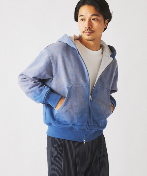 JOURNAL STANDARD relume（ジャーナルスタンダード　レリューム）の「ダブルフェイス ワッフル ジップパーカー（パーカー・メンズ・レッド系その他/コバルトブルー/ブラックミックス・LARGE/MEDIUM）」の12枚目の写真