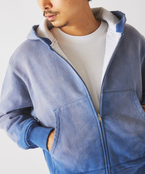 JOURNAL STANDARD relume（ジャーナルスタンダード　レリューム）の「ダブルフェイス ワッフル ジップパーカー（パーカー・メンズ・レッド系その他/コバルトブルー/ブラックミックス・LARGE/MEDIUM）」の13枚目の写真