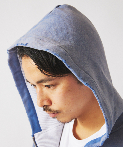 JOURNAL STANDARD relume（ジャーナルスタンダード　レリューム）の「ダブルフェイス ワッフル ジップパーカー（パーカー・メンズ・レッド系その他/コバルトブルー/ブラックミックス・LARGE/MEDIUM）」の15枚目の写真