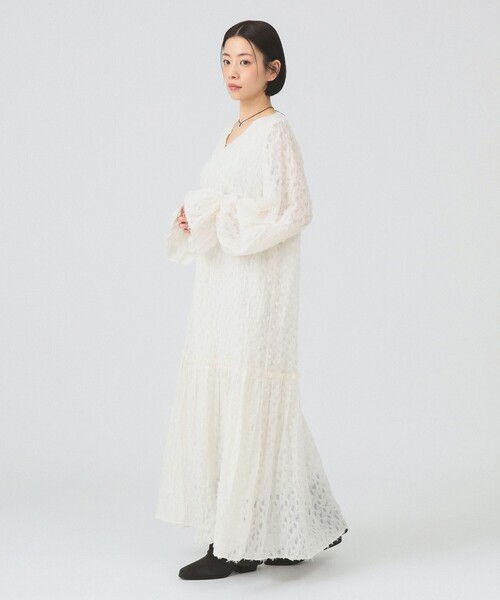 Ray BEAMS(レイビームス)の「フリンジ ジャカード クリンクル ワンピース(ワンピース・レディース・ブラック/ホワイト系その他6・ONE SIZE)」の21枚目の写真