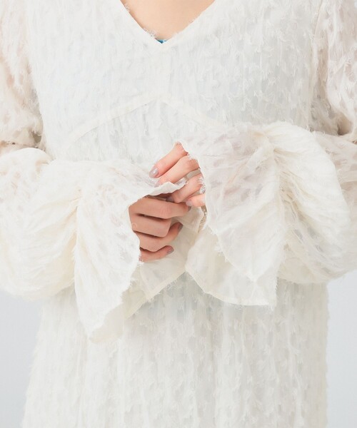 Ray BEAMS(レイビームス)の「フリンジ ジャカード クリンクル ワンピース(ワンピース・レディース・ブラック/ホワイト系その他6・ONE SIZE)」の13枚目の写真