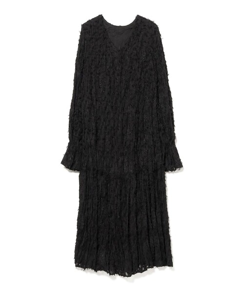 Ray BEAMS(レイビームス)の「フリンジ ジャカード クリンクル ワンピース(ワンピース・レディース・ブラック/ホワイト系その他6・ONE SIZE)」の6枚目の写真