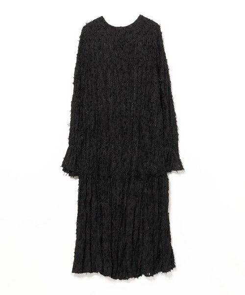 Ray BEAMS(レイビームス)の「フリンジ ジャカード クリンクル ワンピース(ワンピース・レディース・ブラック/ホワイト系その他6・ONE SIZE)」の5枚目の写真