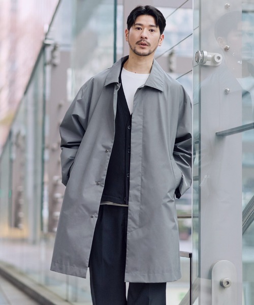 +phenix(プラスフェニックス)の「SPU別注 WINDSTOPPER(R) PRODUCTS BY GORE-TEX LABS 【防風/撥水/透湿/軽量】比翼ステンカラーコート(ステンカラーコート・メンズ・ネイビー/チャコール/ブラック・M/S/XL/L)」の2枚目の写真