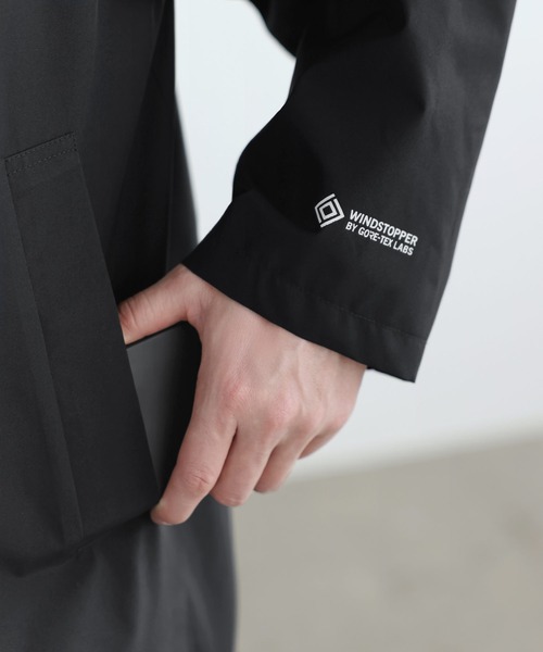 +phenix(プラスフェニックス)の「SPU別注 WINDSTOPPER(R) PRODUCTS BY GORE-TEX LABS 【防風/撥水/透湿/軽量】比翼ステンカラーコート(ステンカラーコート・メンズ・ネイビー/チャコール/ブラック・M/S/XL/L)」の10枚目の写真